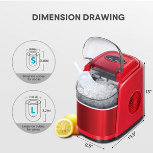 Electric Ice Making Machine Portable Ice Maker Countertop Stainless Steel