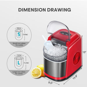 Electric Ice Making Machine Portable Ice Maker Countertop Stainless Steel